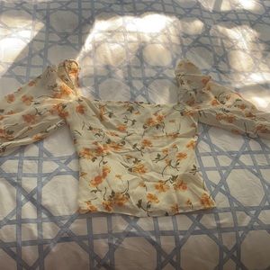 Reformation Smocked Floral Top 4